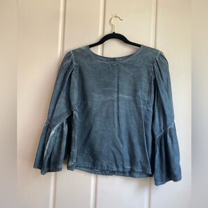 Women's Hollister Steel Blue Bell Sleeve Top